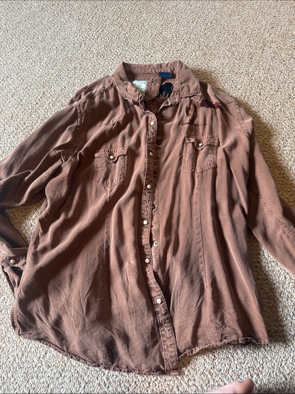 Panhandle Slim Rust Brown Button-Down Western Shirt